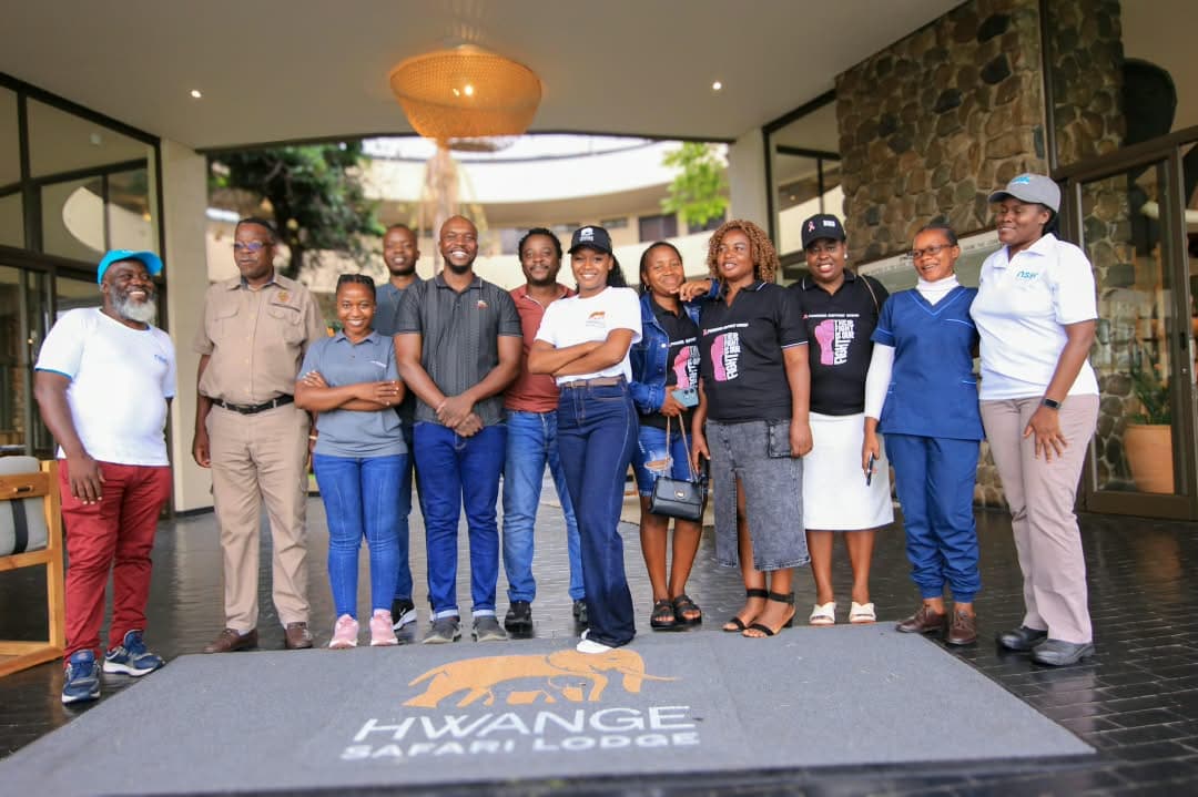 Community group gathered at Hwange Safari Lodge